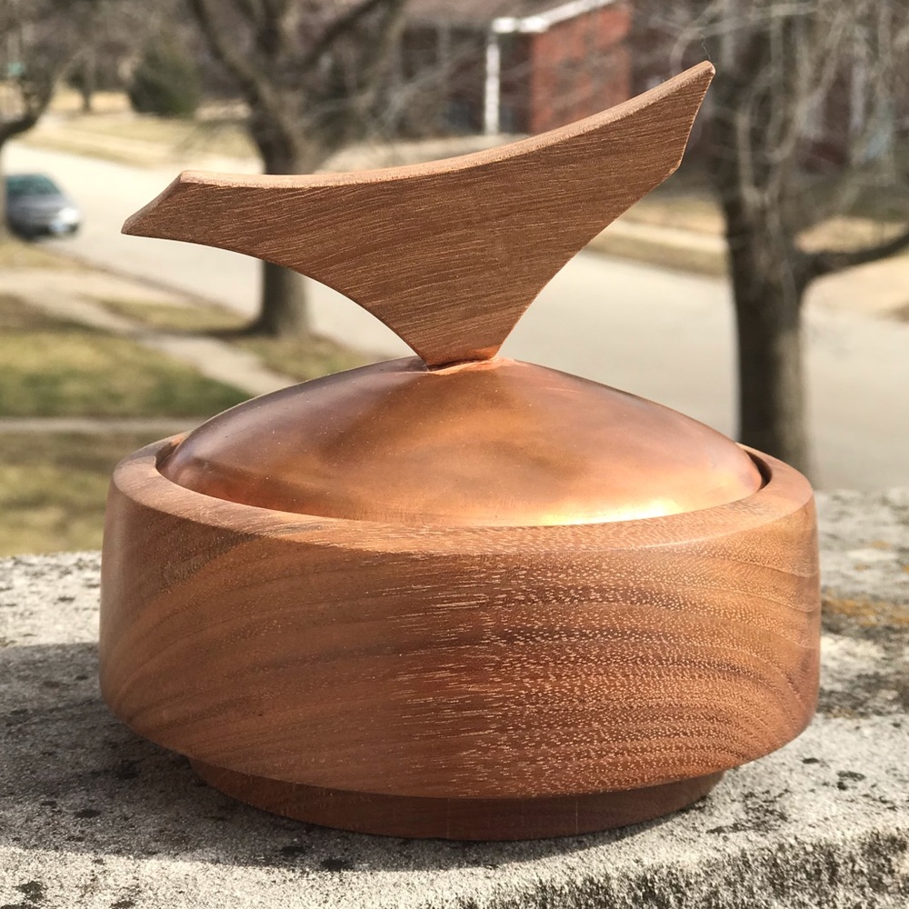 Walnut and copper trinket jewelry box